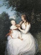 Erik Pauelsen Portrait of Friederike Brun with her daughter Charlotte sitting on her lap oil on canvas
